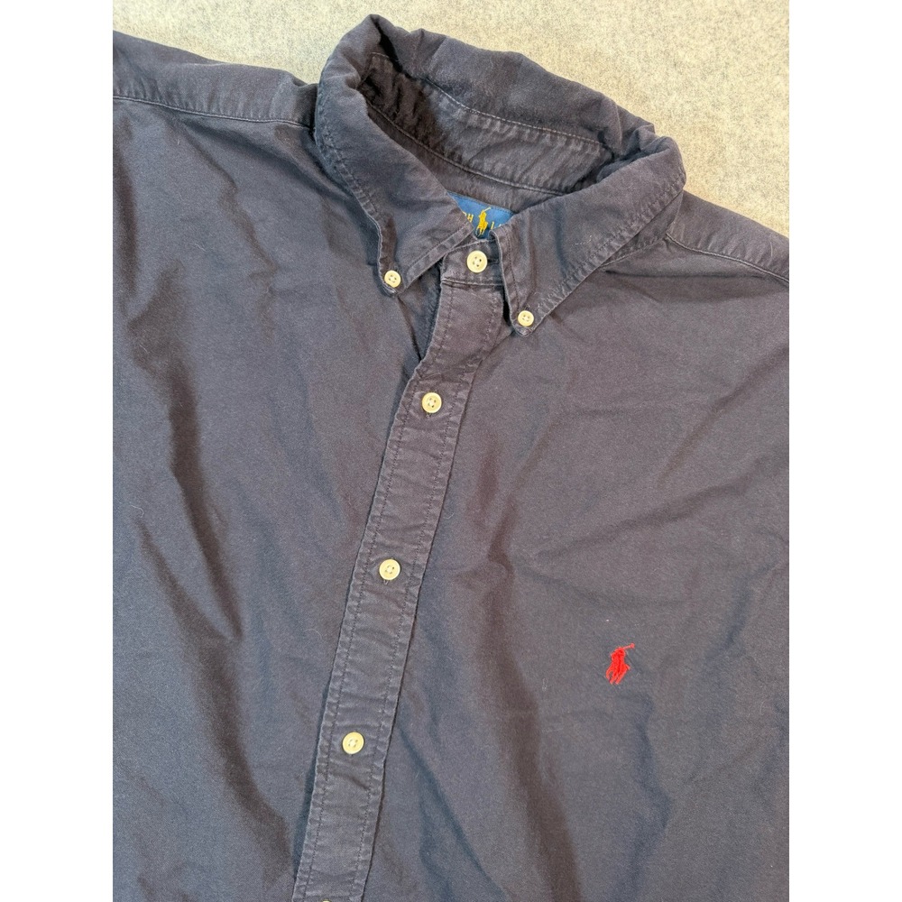 Polo Ralph Lauren Mens 3XLT Navy Blue Button Down Long Sleeve Pony Logo Shirt